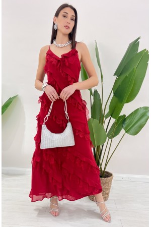 Abito Fiesta rouge con pizzo  Abito Fiesta rouge con pizzo  Abito Fiesta rouge con pizzo
