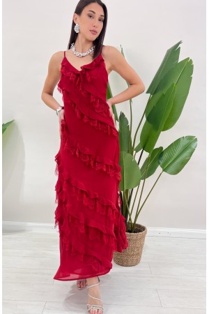 Abito Fiesta rouge con pizzo  Abito Fiesta rouge con pizzo  Abito Fiesta rouge con pizzo