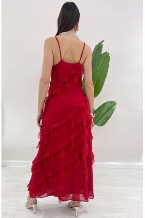 Abito Fiesta rouge con pizzo  Abito Fiesta rouge con pizzo  Abito Fiesta rouge con pizzo