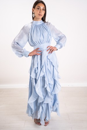 himmlisch langes Kleid V-Ausschnitt in Tencel Lange himmlische V-Ausschnitt V-Ausschnitt in Tencel-langen himmlischen V-Ausschni