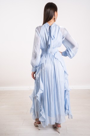 himmlisch langes Kleid V-Ausschnitt in Tencel Lange himmlische V-Ausschnitt V-Ausschnitt in Tencel-langen himmlischen V-Ausschni