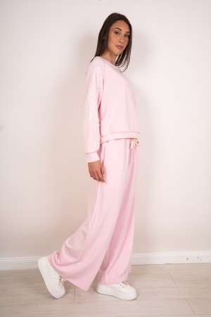 coordinato clarissa maglia e pantalone con pizzo  coordinato clarissa maglia e pantalone con pizzo  coordinato clarissa magli...