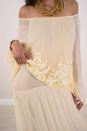 long silk monica dress with embroidery and sequins long silk monica dress with embroidery and sequins long monica dress in ...