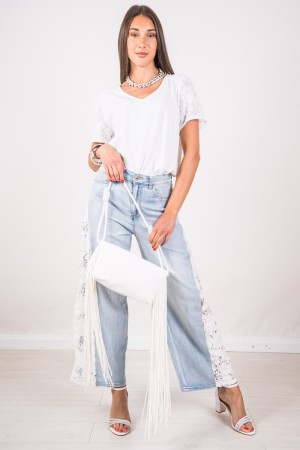 Larissa Jeans mit Spitzenspitzenbänder Larissa mit seitlichen Spitzenbändern Larissa Jeans mit Spitzen-Seitenbändern