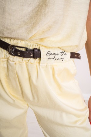 Pantalones de excipe regular con pantalones de cabeza marrón escape regular con los pantalones de cabeza marrón de los límites, 