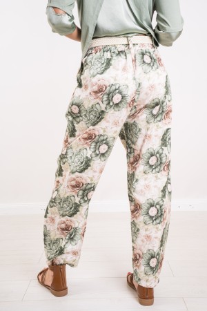 Pantalone Lolita con fantasia fiori peonie Pantalone Lolita con fantasia fiori peonie Pantalone Lolita con fantasia fiori peonie