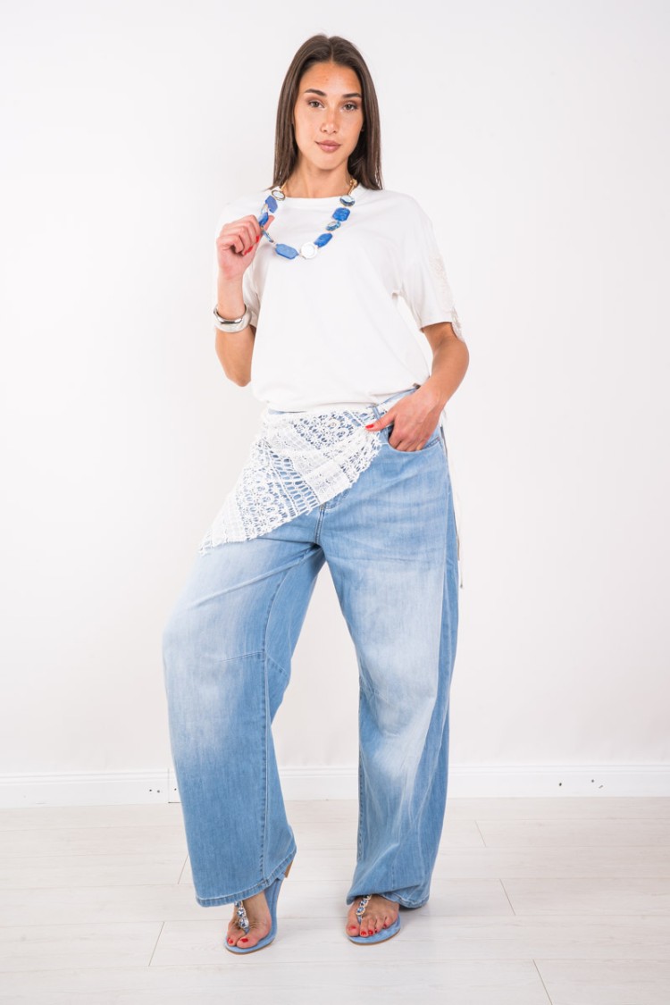 Coco Jeans avec ladge Bandana Sangallo Jeans Coco avec Side Bandana Sangallo Jeans Coco avec Sangallo Side Bandana