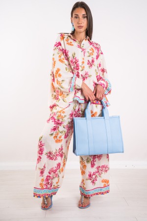Camisa de lino de bridgerton coordinada y pantalones Fantasy Flowers Coordinated Bridgerton Linen Shirt y pantalones de fantasía