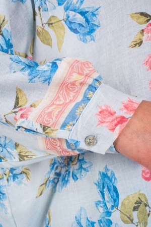 Coordinato Bridgerton in lino camicia e pantalone fantasia fiori  Coordinato Bridgerton in lino camicia e pantalone fantasia ...