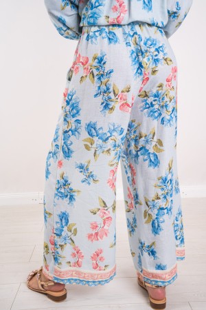 Coordinato Bridgerton in lino camicia e pantalone fantasia fiori  Coordinato Bridgerton in lino camicia e pantalone fantasia ...