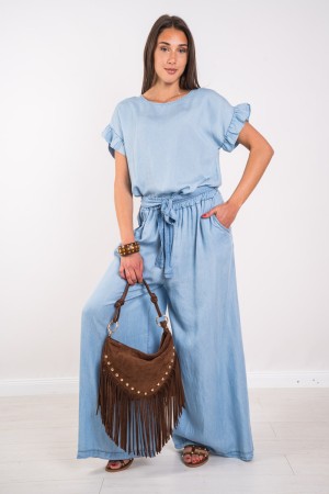 Coordonné Maëlle Denim avec manches bouffantes coordonnées Maëlle Denim avec manches bouffantes coordonnées Maëlle Denim avec ma