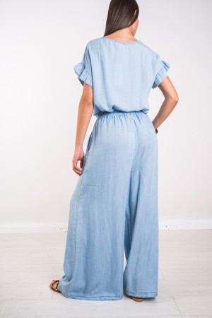 Coordinato Maelle denim con manica a sbuffo Coordinato Maelle denim con manica a sbuffo Coordinato Maelle denim con manica a ...