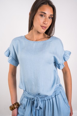 Coordonné Maëlle Denim avec manches bouffantes coordonnées Maëlle Denim avec manches bouffantes coordonnées Maëlle Denim avec ma