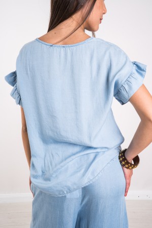 Coordinated Maëlle Denim with puff sleeve coordinated Maëlle Denim with puff sleeve coordinated Maëlle Denim with sleeve ...