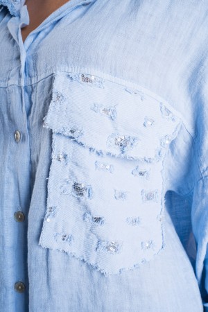 Milly Draps coordonné avec des détails effilochés et coordonné strass Milly dans le linge de draps avec des détails effilochés e