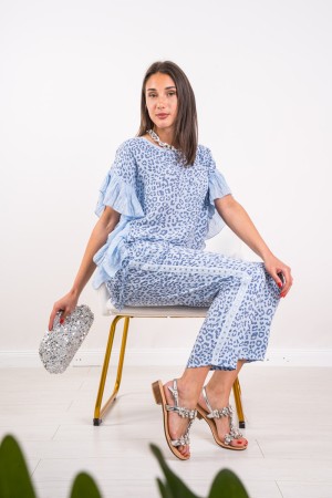 Coordinated Savana Animalier Linen with Detail Rouches Coordinated Savana Animalier Linen with Detail Rouches Coordinat ...
