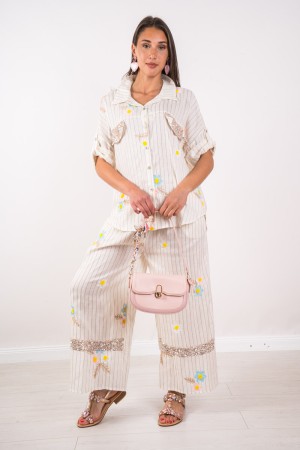 Koordinierter Regenbogen gestreift mit Gänseblümchen und Strass-Rhinestone-Regenbogen-Strass mit Gänseblümchen und Rhinestone-CO