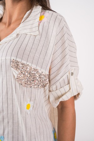 Koordinierter Regenbogen gestreift mit Gänseblümchen und Strass-Rhinestone-Regenbogen-Strass mit Gänseblümchen und Rhinestone-CO