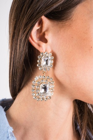 Marra boucles d'oreilles avec strass mara boucle d'oreille avec une boucle de larme avec strass avec strass