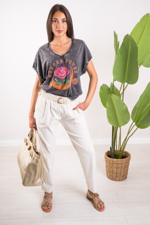 T-shirt Desy con stampa e piccole borchie  T-shirt Desy con stampa e piccole borchie  T-shirt Desy con stampa e piccole borchie