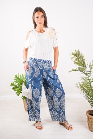 Lioré denim trousers with perforated embroidery Lioré denim trousers with perforated embroidery Lioré denim trousers with perfor