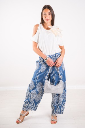 Lioré denim trousers with perforated embroidery Lioré denim trousers with perforated embroidery Lioré denim trousers with perfor