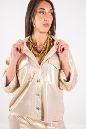 Goldjacke mit Goldwissene Goldjacke Goldjacke mit Goldwissene Goldjacke mit goldenen Juwel-Buttons