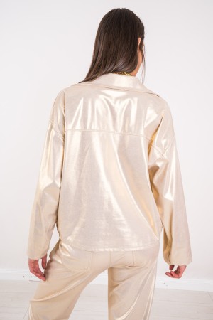 Goldjacke mit Goldwissene Goldjacke Goldjacke mit Goldwissene Goldjacke mit goldenen Juwel-Buttons