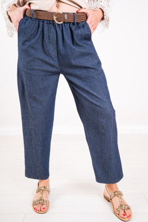Pantalone Barbara simil denim lavaggio scuro Pantalone Barbara simil denim lavaggio scuro Pantalone Barbara simil denim lavag...