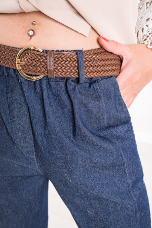 Pantalone Barbara simil denim lavaggio scuro Pantalone Barbara simil denim lavaggio scuro Pantalone Barbara simil denim lavag...