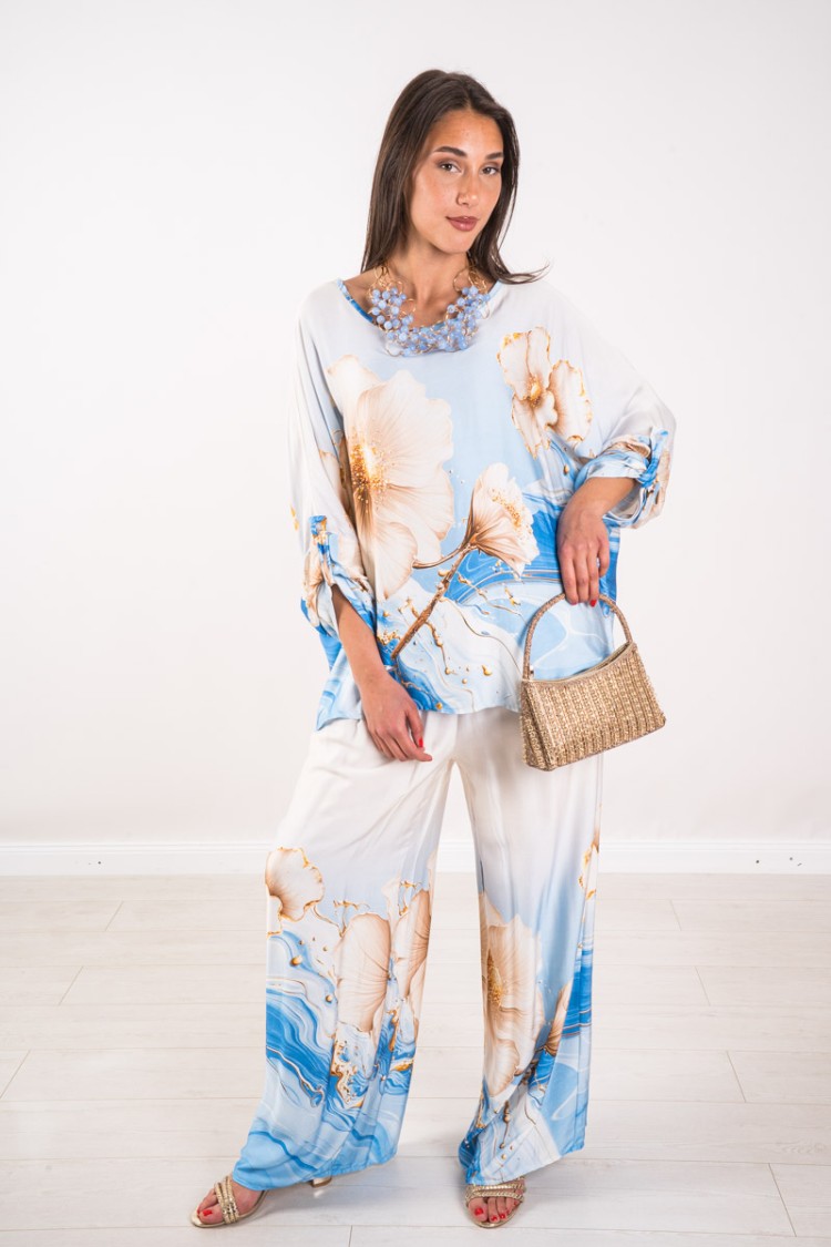 Coordinée Floria avec fleurs Print et Gold Détails Floria avec fleurs Impression Fleurs et détails Gold coordonné Floride avec S