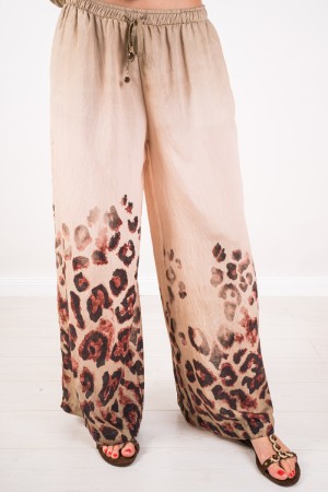 Chemisier léopard coordonné et pantalon coordonné de léopard Blusa et pantalon et pantalon coordonné