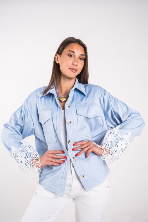 Chaqueta Safari en Ecocamoscusio con bolsillos delanteros Safari Chaqueta en Ecocamoscio con bolsillos delanteros Chaqueta Safar