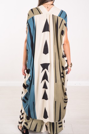 Koordinierte Elasa mit geometrischen Muster und elaasa koordinierten Hosen mit geometrischem Muster und elaasa koordinierten Hos