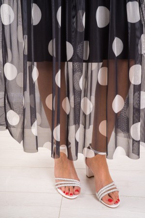 Abito Marilyn senza spalline in tulle con pois  Abito Marilyn senza spalline in tulle con pois  Abito Marilyn senza spalline ...