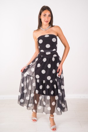 Marilyn Kleid trägerlosen Tüll mit Tupfenkleid Marilyn trägerlos Tüll mit Tupfen Marilyn Kleid trägerlos ...