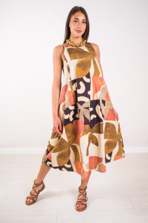 Abito Mondrian smanicato con stampa geometrica  Abito Mondrian smanicato con stampa geometrica  Abito Mondrian smanicato con ...