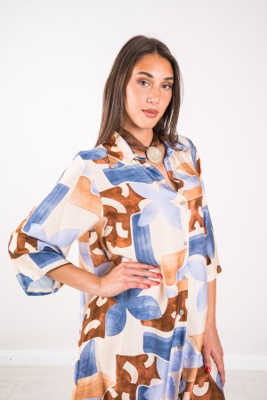 Abito Cloe chemisier con fantasia  Abito Cloe chemisier con fantasia  Abito Cloe chemisier con fantasia