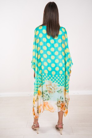 Dusty Polka Dusty Dress with Floral Printing Dress Polka Polka Polka With Background Floral Print Dress Polka Polka with Bottom 