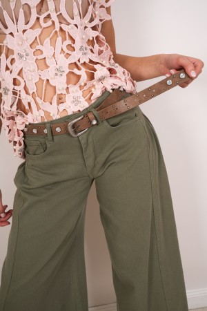 pantalone ariel con cinta con strass  pantalone ariel con cinta con strass  pantalone ariel con cinta con strass