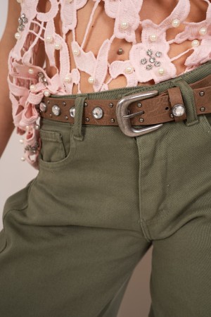 pantalon Ariel avec ceinture avec strass Ariel Pantalon avec ceinture avec strass Ariel Pantalon avec strass