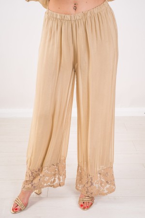 Coordinated Melany Blouse and Trousers with Lace Embroidery on the Background Melany Blouse and Trousers with Lace Embroidery on