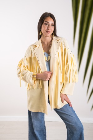 veste d'Amérique à Ecocamoscis avec veste frangée America à Ecocamoscus avec veste frangée Amérique en écocamoscus avec franges