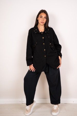 pantalone tiziana in tuta con strass  pantalone tiziana in tuta con strass  pantalone tiziana in tuta con strass