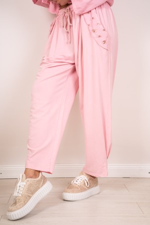 pantalone tiziana in tuta con strass  pantalone tiziana in tuta con strass  pantalone tiziana in tuta con strass