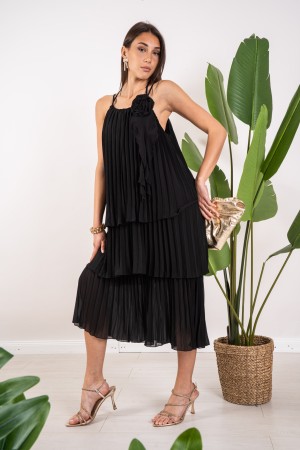 lange Lucrezia-Plissee Kleid langes Kleid Lucrezia-Plissee-Kleid langes Plissee Lucrezia