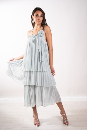 lange Lucrezia-Plissee Kleid langes Kleid Lucrezia-Plissee-Kleid langes Plissee Lucrezia