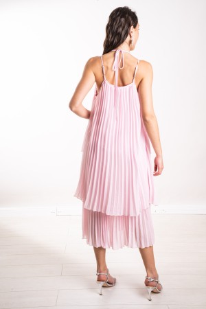 lange Lucrezia-Plissee Kleid langes Kleid Lucrezia-Plissee-Kleid langes Plissee Lucrezia