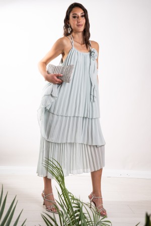 lange Lucrezia-Plissee Kleid langes Kleid Lucrezia-Plissee-Kleid langes Plissee Lucrezia