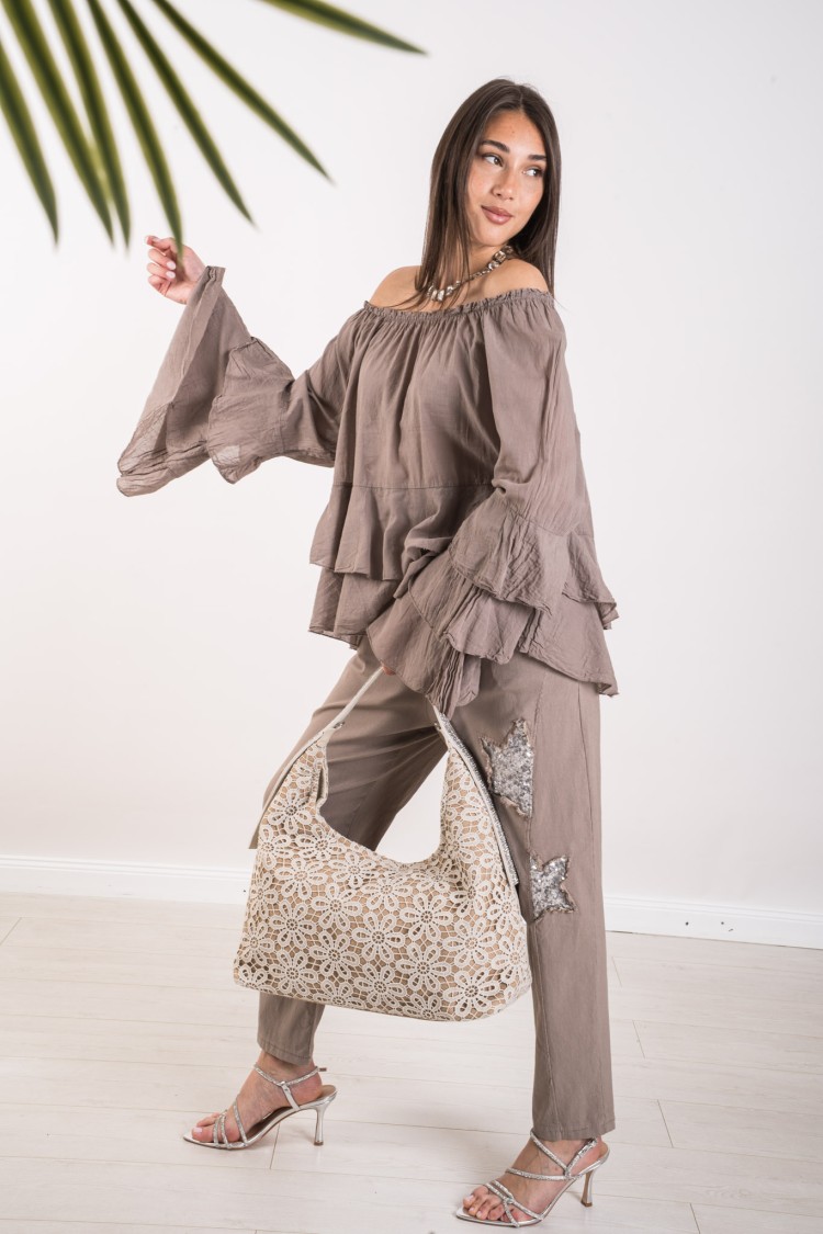 minze Bluse mit Flushes Mint Bluse mit POUNK Mint Bluse mit Fördern